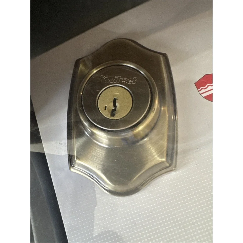 Kwikset Belleview Single Cylinder Antique Brass Handle Set 96870 098
